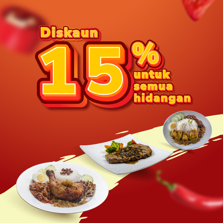 Penjimatan Lazat!: Nikmati diskaun 15% untuk Semua Tetamu Hotel