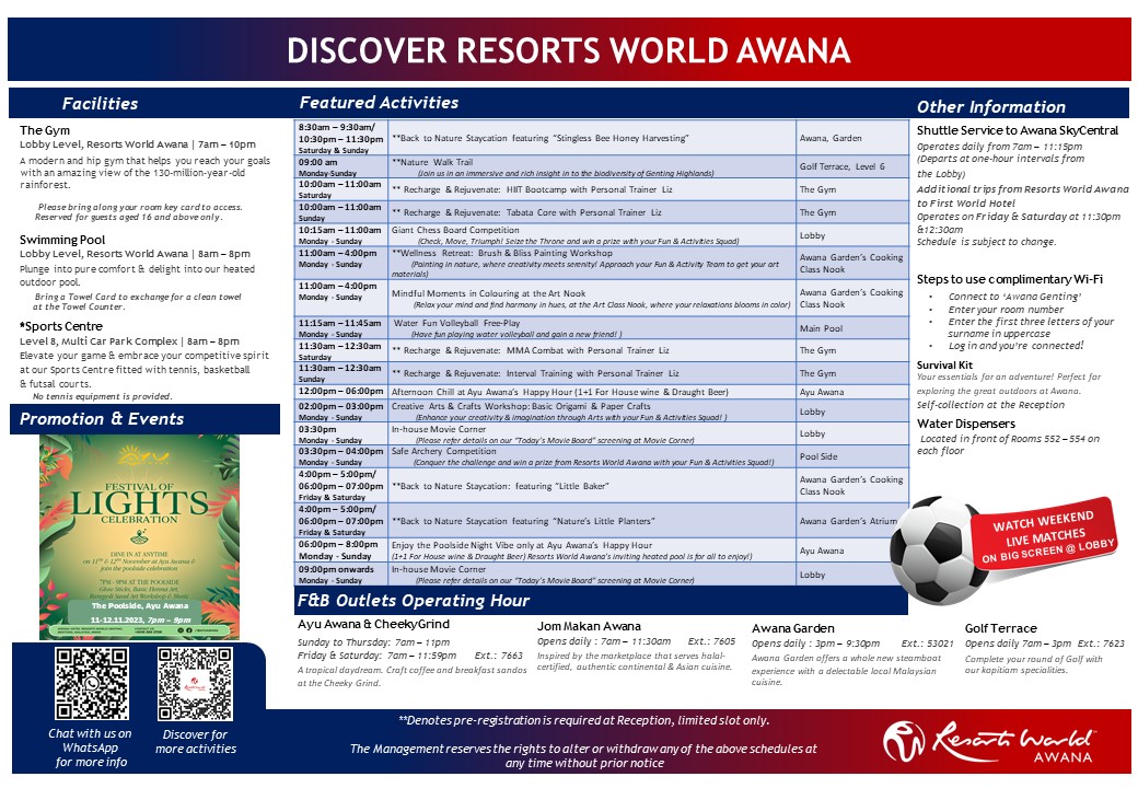 Activities at Resorts World Awana