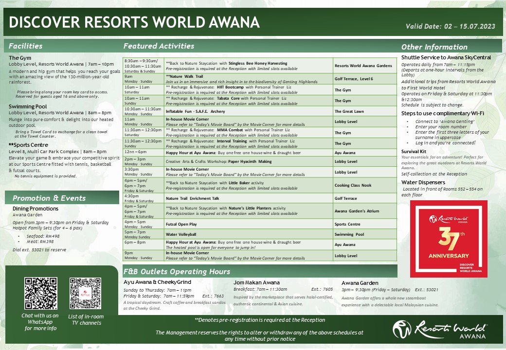 Activities at Resorts World Awana